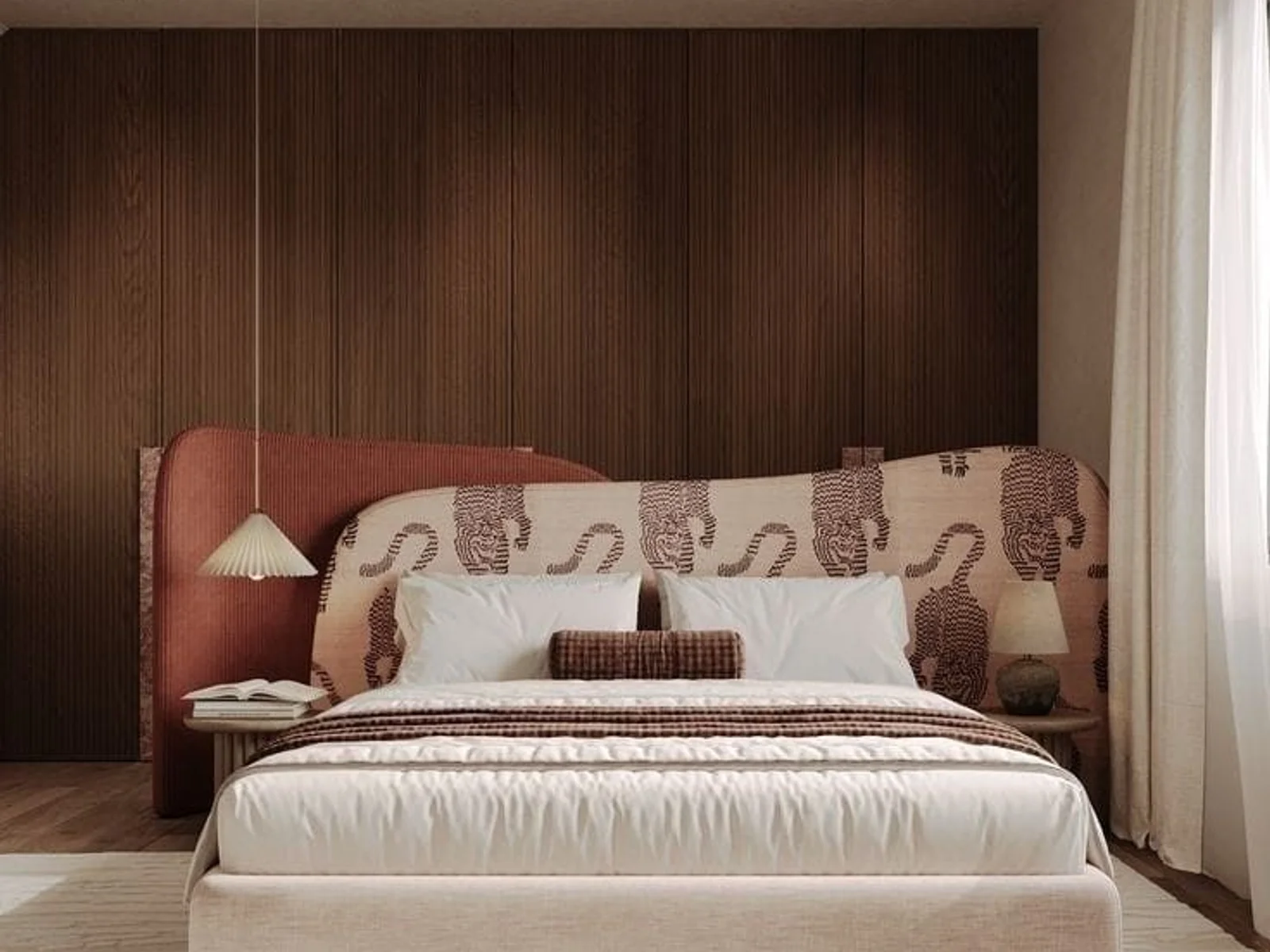 Luxury living room with designer furniture and layered textures